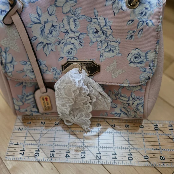 Floral Pink and Blue Women's Bag - Picture 4 of 6